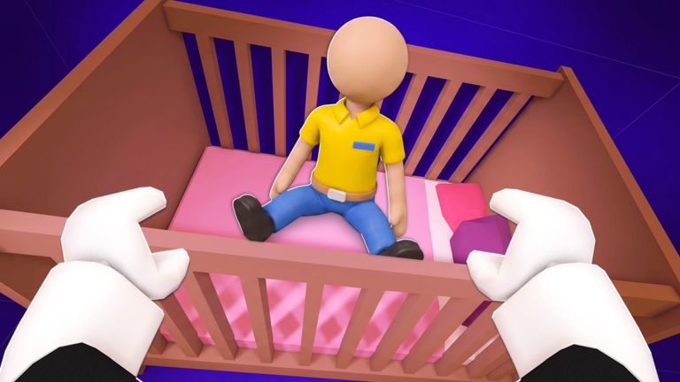 Official Raise an Anomaly artwork of stealing a yellow-polo figure from a crib while a guardian watches